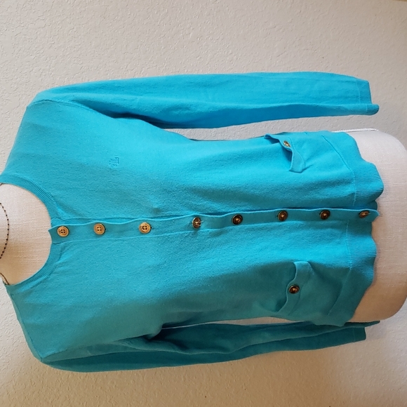 Lauren Ralph Lauren turquoise cardigan,  size medium - Picture 1 of 7